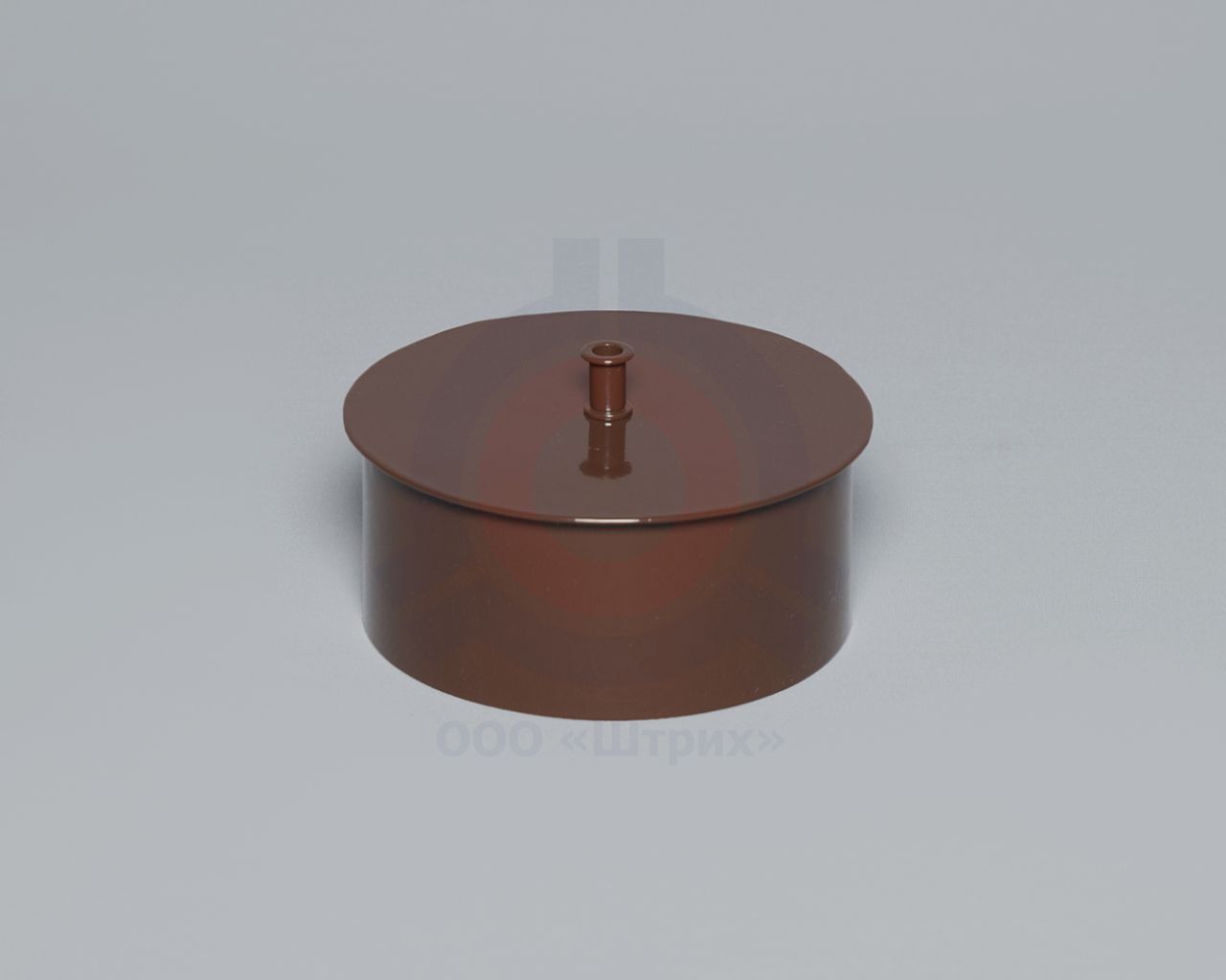 Заглушка, Ø 110 мм, сталь 08ПС S = 0,5 мм, эмаль коричневая (полная покраска)