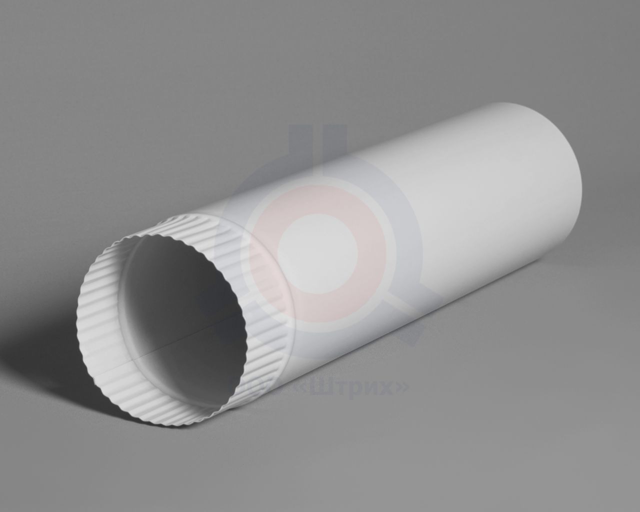 Труба дымохода, Ø 90 мм, длина 500 мм, сталь 08ПС S = 0,5 мм, эмаль белая (полная покраска), 08ПС S = 0,5 мм
