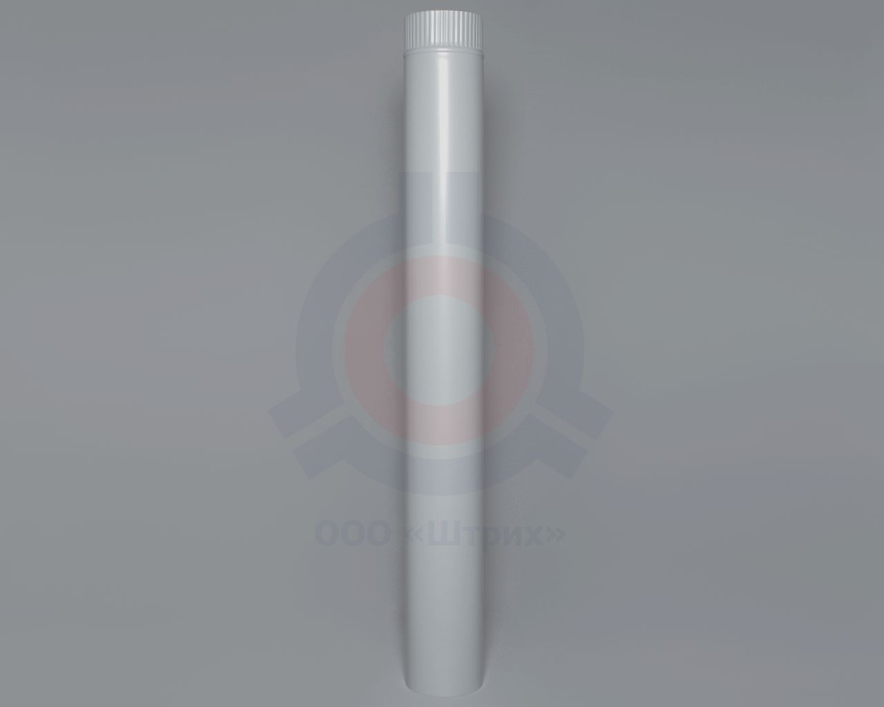 Труба дымохода, Ø 135 мм, длина 1000 мм, сталь 08ПС S = 0,5 мм, эмаль серебристая (полная покраска), 08ПС S = 0,5 мм