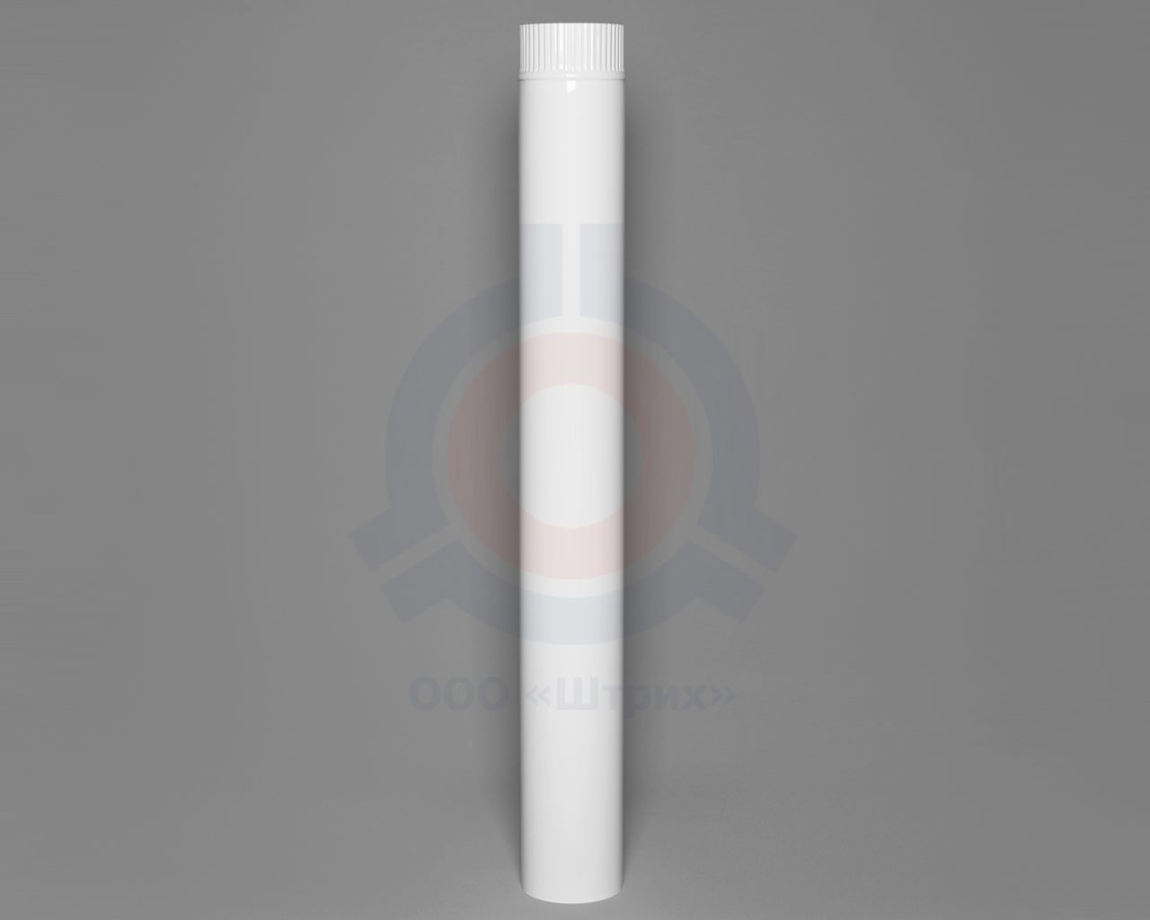 Труба дымохода, Ø 80 мм, длина 1000 мм, сталь 08ПС S = 0,5 мм, эмаль белая (полная покраска), 08ПС S = 0,5 мм