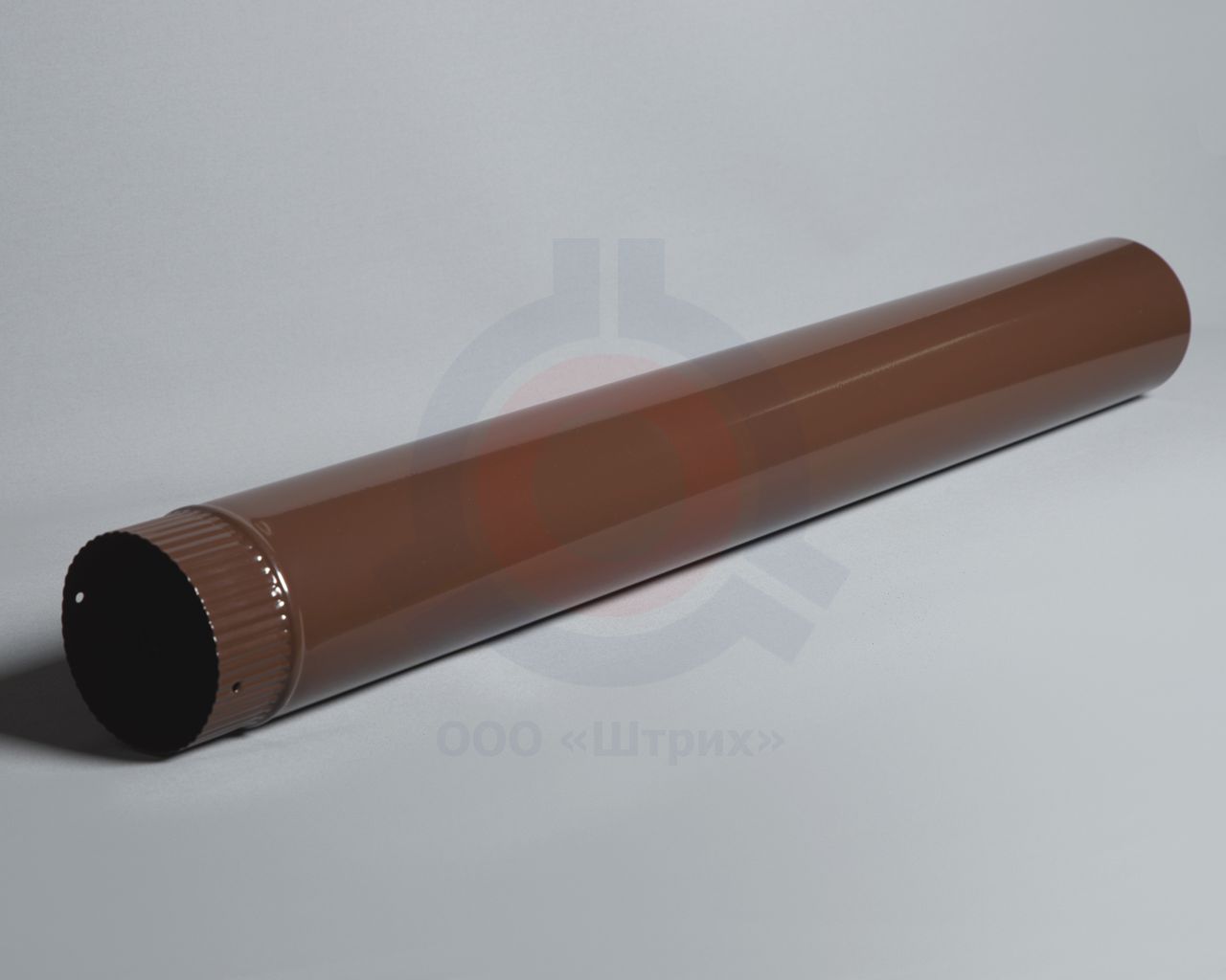 Труба дымохода, Ø 125 мм, длина 1000 мм, сталь 08ПС S = 0,5 мм, эмаль коричневая (полная покраска), 08ПС S = 0,5 мм