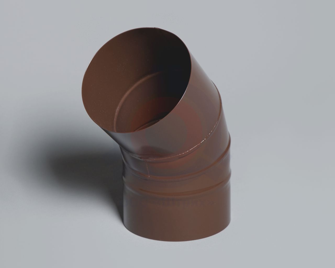 Отвод 45°, Ø 80 мм, сталь 08ПС S = 0,5 мм, эмаль коричневая (полная покраска)