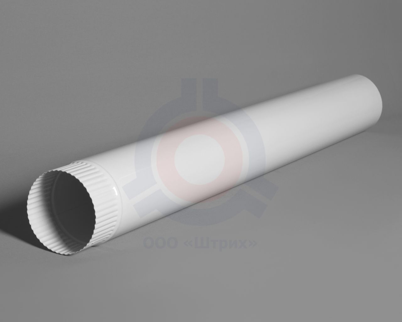 Труба дымохода, Ø 90 мм, длина 1000 мм, сталь 08ПС S = 0,5 мм, эмаль белая (полная покраска), 08ПС S = 0,5 мм