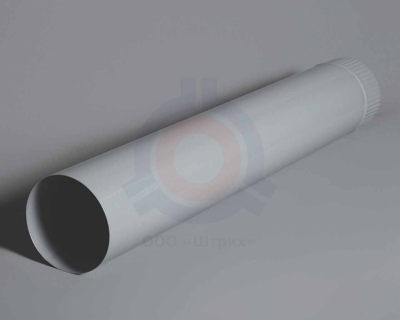 Труба дымохода, Ø 100 мм, длина 750 мм, сталь 08ПС S = 0,5 мм, эмаль серебристая (полная покраска)