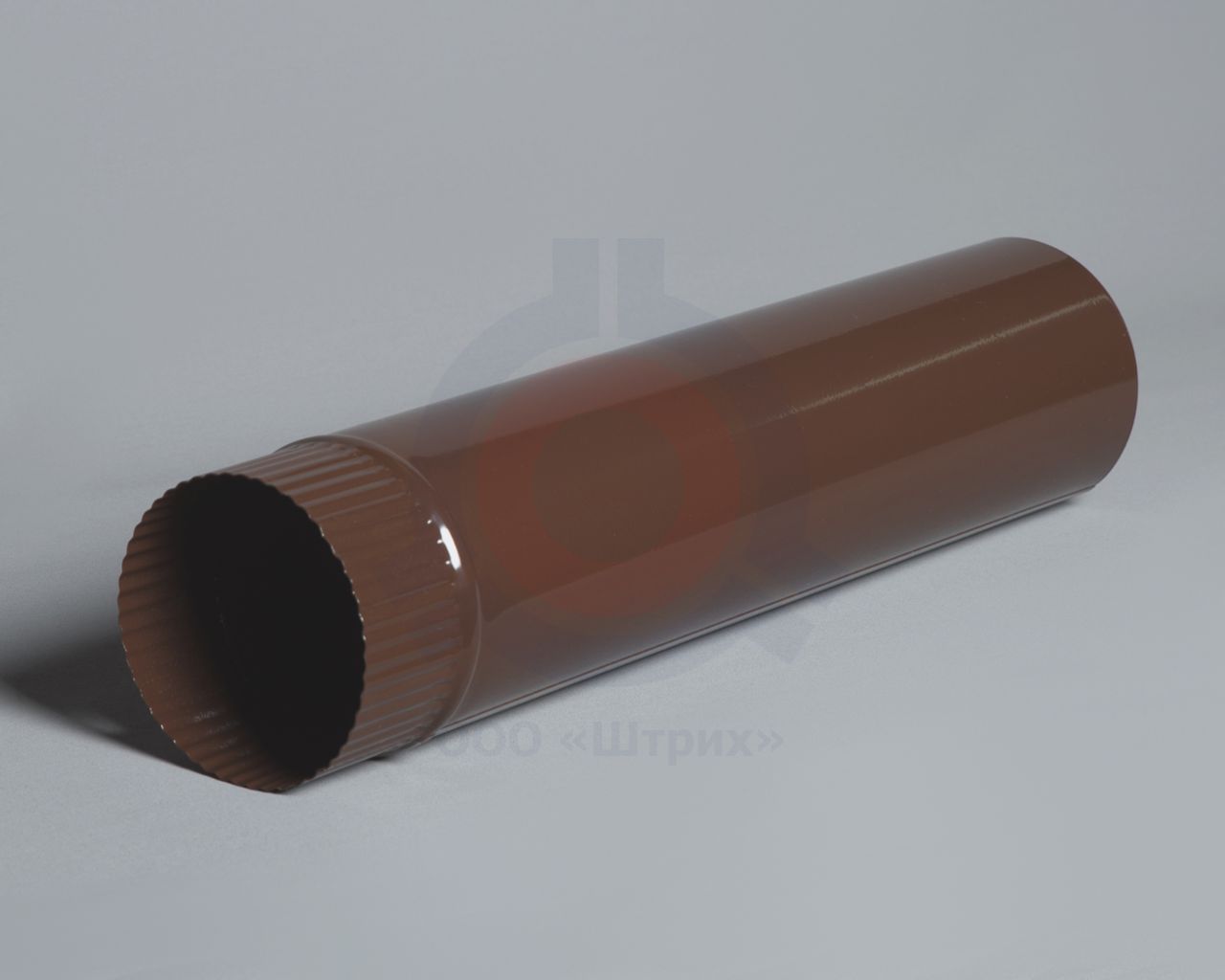 Труба дымохода, Ø 80 мм, длина 500 мм, сталь 08ПС S = 0,5 мм, эмаль коричневая (полная покраска), 08ПС S = 0,5 мм