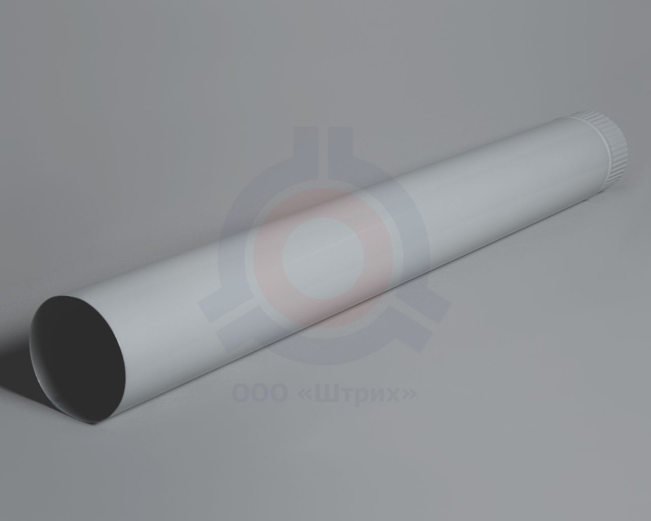 Труба дымохода, Ø 125 мм, длина 1000 мм, сталь 08ПС S = 0,5 мм, эмаль серебристая (полная покраска), 08ПС S = 0,5 мм