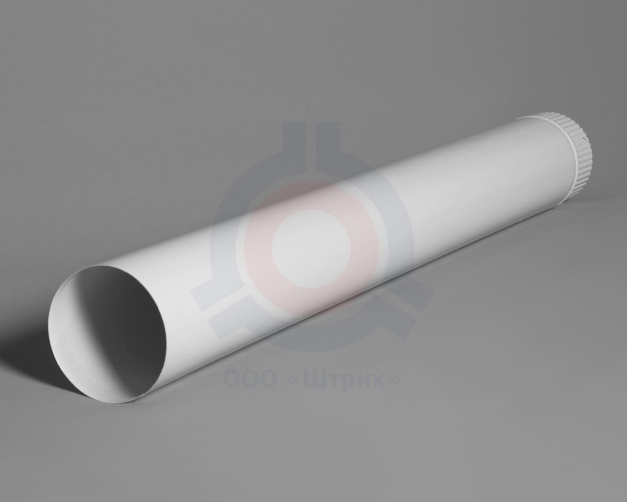 Труба дымохода, Ø 115 мм, длина 1000 мм, сталь 08ПС S = 0,5 мм, эмаль белая (полная покраска), 08ПС S = 0,5 мм