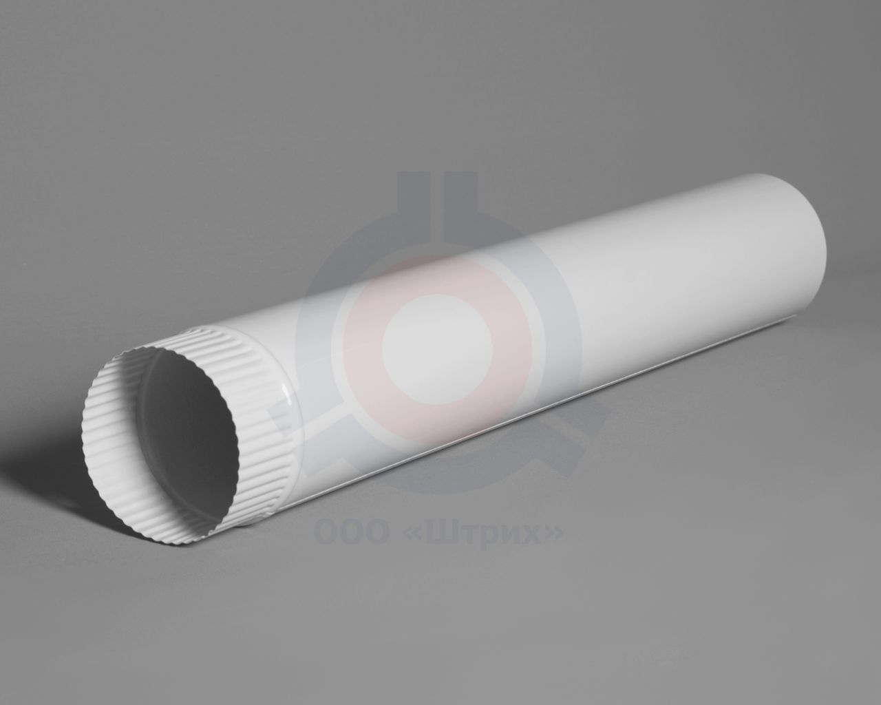 Труба дымохода, Ø 125 мм, длина 750 мм, сталь 08ПС S = 0,5 мм, эмаль белая (полная покраска), 08ПС S = 0,5 мм