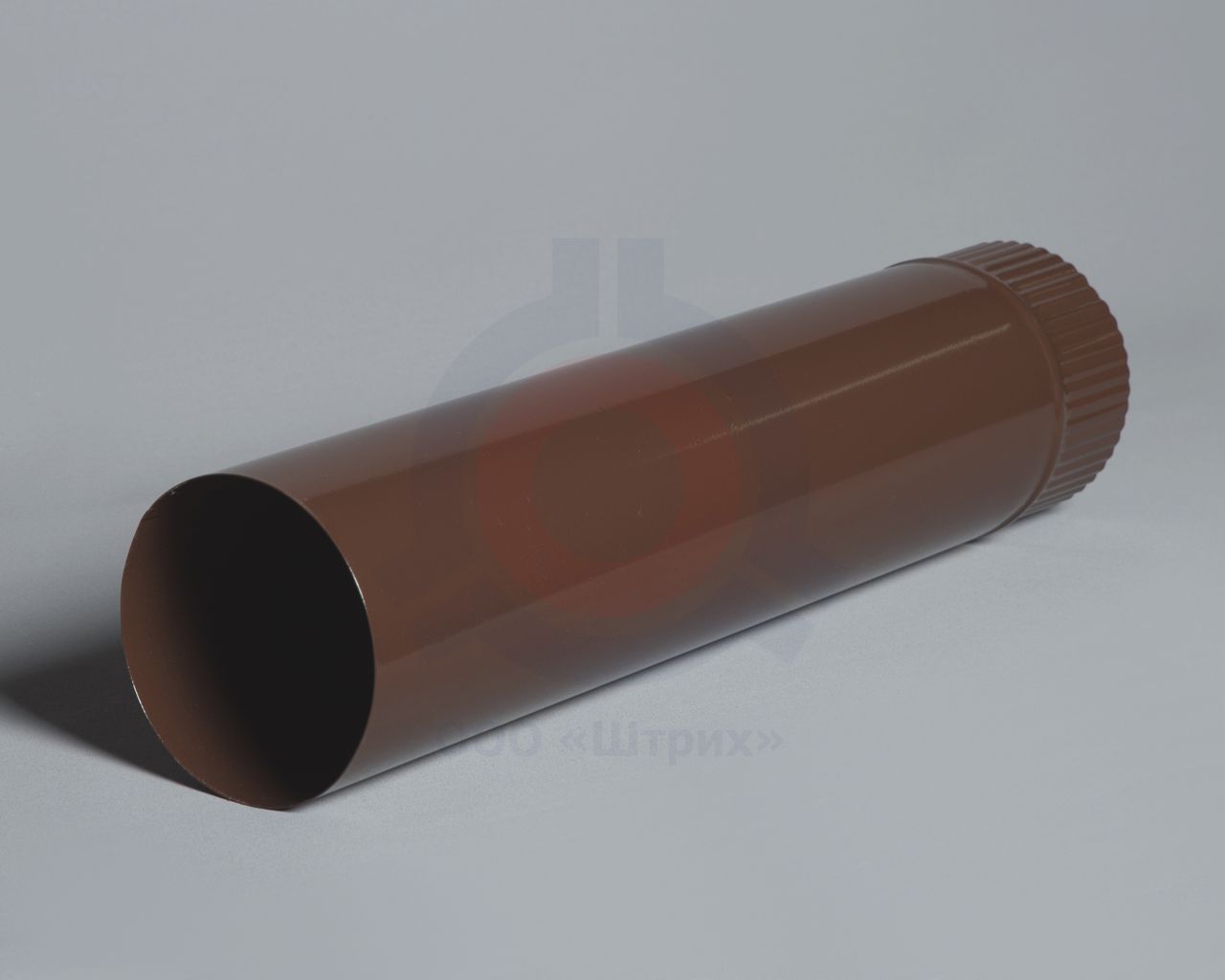 Труба дымохода, Ø 115 мм, длина 500 мм, сталь 08ПС S = 0,5 мм, эмаль коричневая (полная покраска), 08ПС S = 0,5 мм