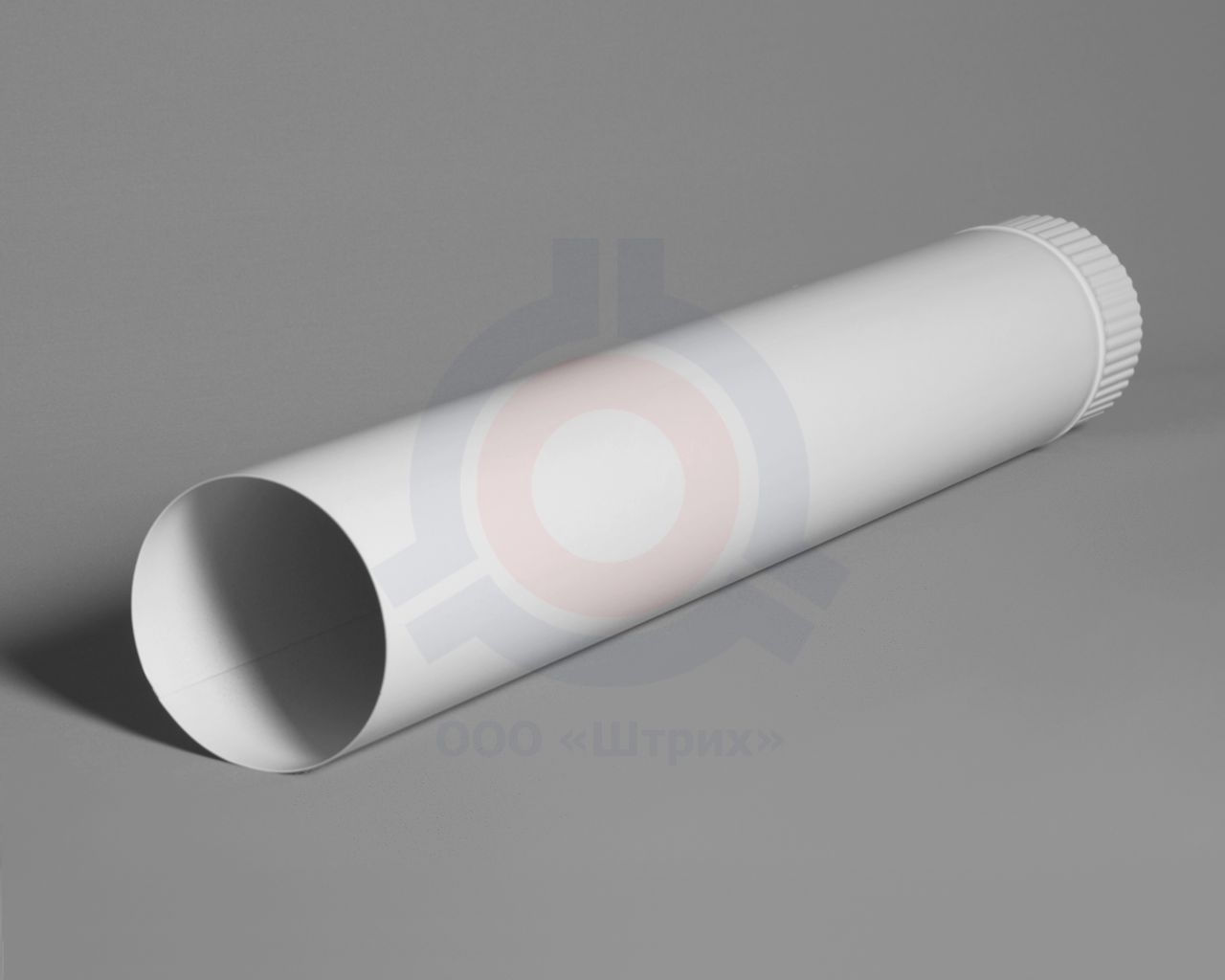 Труба дымохода, Ø 115 мм, длина 750 мм, сталь 08ПС S = 0,5 мм, эмаль белая (полная покраска), 08ПС S = 0,5 мм
